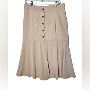 Favlux Khaki Polyester Skirt Mermaid Cut Women's Size Large NWOT